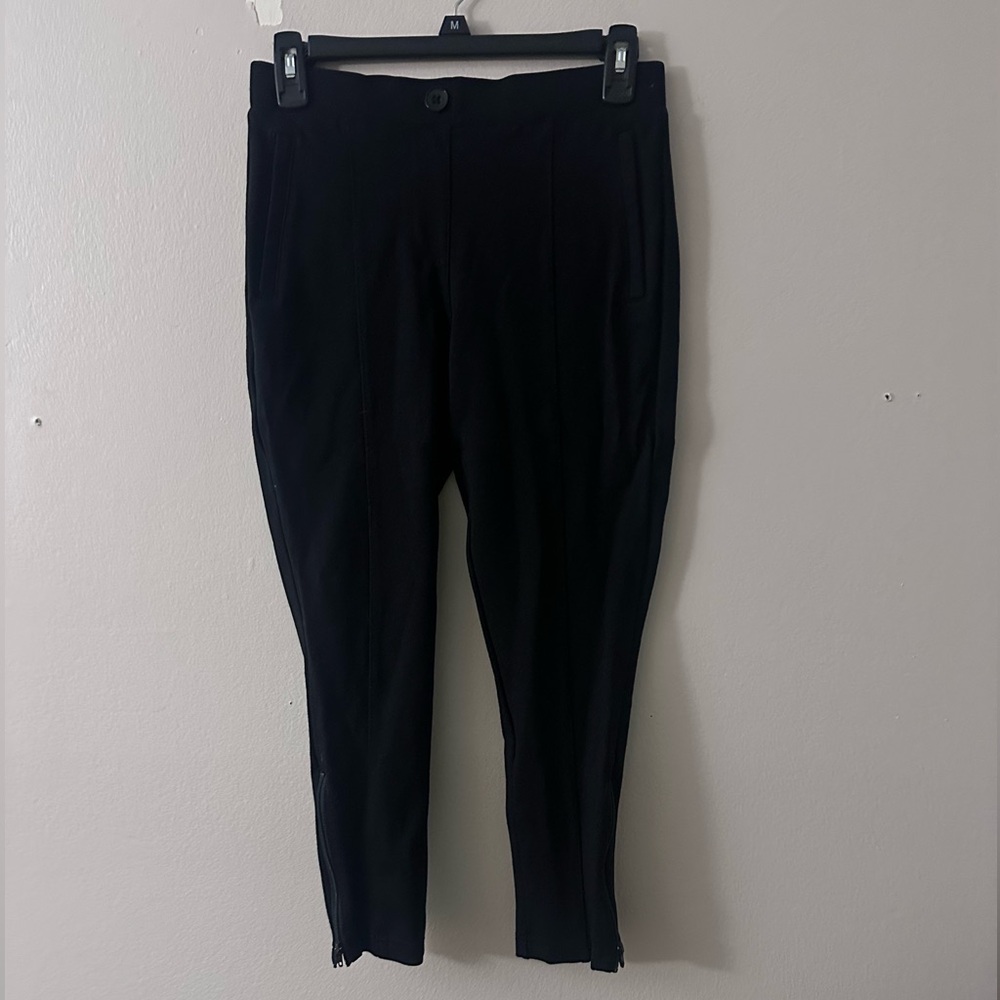 Betabrand Petite's Women's Classic Black Dress Pants Skinny with Zipper on Ankle